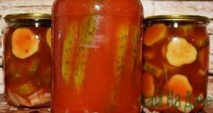 Целые огурчики в томатном маринаде