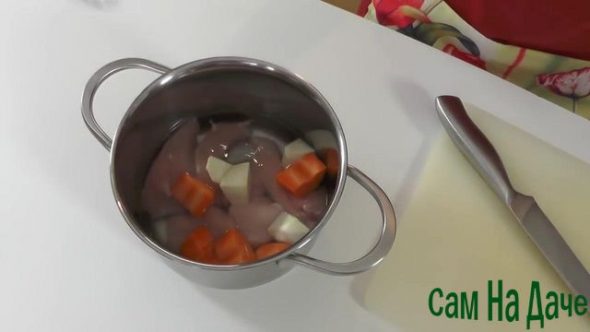 мясо, петрушка и морковь